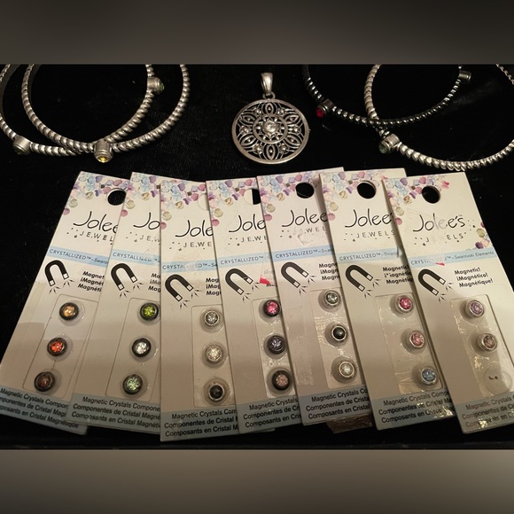 Jolee Necklace/Bracelets Black & Silvertone Includes Magnetic Stones Versatile! - Picture 5 of 5